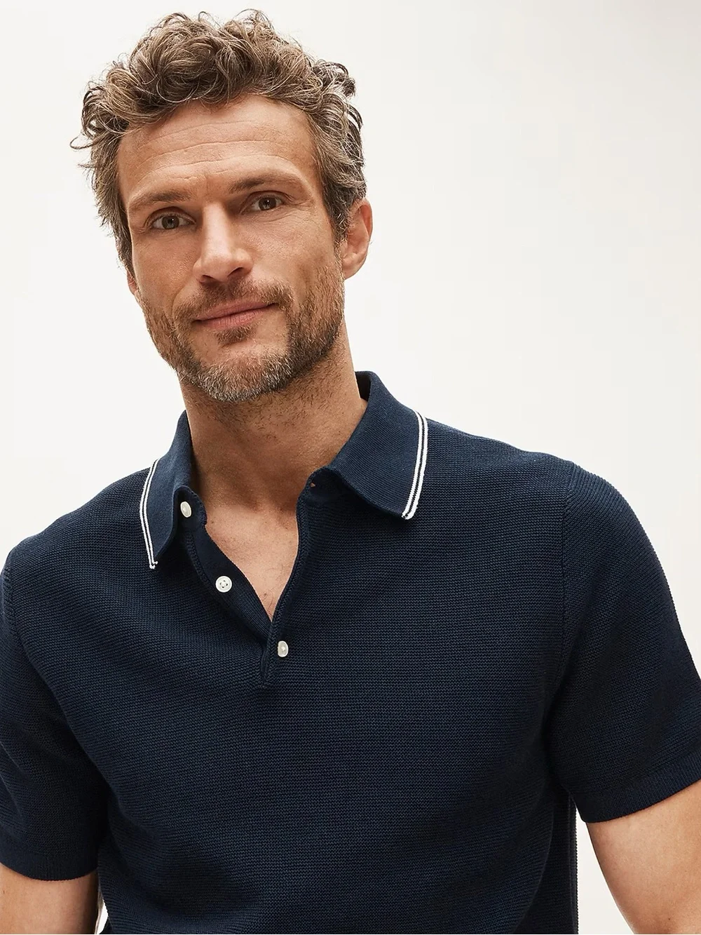 J. CREW Short-sleeve tipped sweater-polo in Pima cotton Size S $118 CT217